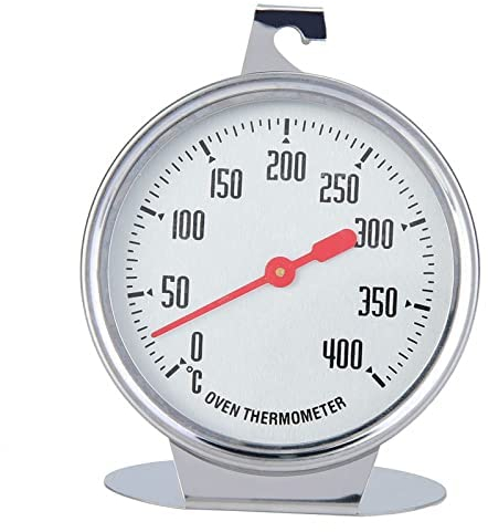 EdirFtra Termómetro de cocción, termómetro de Horno Vertical de Acero Inoxidable, termómetro de cocción Interior, Accesorios de cocción de Cocina con Percha, 0 a 400 Grados Celsius.