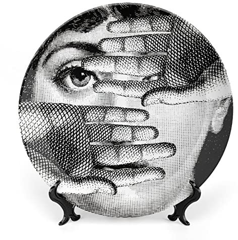 Lina Cavalieri - Piatto decorativo Fornase, da appendere alla parete, con staffa e speciale gancio a molla, stile 14,2 cm