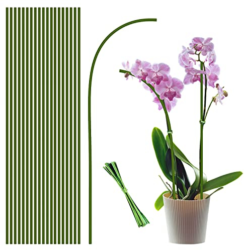 Pflanzstäbe, Gartenpflanzenstäbe, biegbar, Einzelstiel-Pflanzenstütze für Innen- und Außenbereich, Topfpflanzen, Blumen, Orchidee, Pfingstrose, Rose, 45,7 cm, 20 Stück
