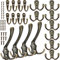 Kleiderhaken Wand 20Pcs Garderobenhaken Vintage 8 Haken zum Schrauben 8 Doppelt Wandhaken 4 Drei Schlüsselhaken Bronze Garderobe Retro mit 40 Schrauben für Bad Küche Büro Tür Schlafzimmer