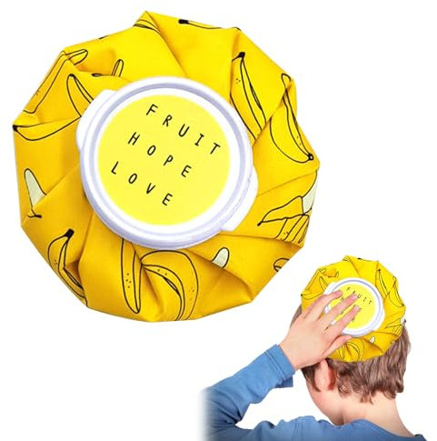 Eisbeutel,Kühlbeutel Wärmflasche Set,Kühlbeutel mit Schraubdeckel,Hochwertige Kalt Warm Kühlpads für Kinder,Kühlpads Eisbeutel Kältetherapie,Wiederverwendbarer Kühlender Eisbeutel(Banane)
