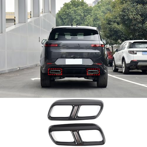 DIYUCAR Edelstahl Auto Endschalldämpfer Auspuffrohr Ausgangsabdeckung Fit für LR Range Rover Sport L461 2023 2024 Außenzubehör (Stil B-Schwarz)