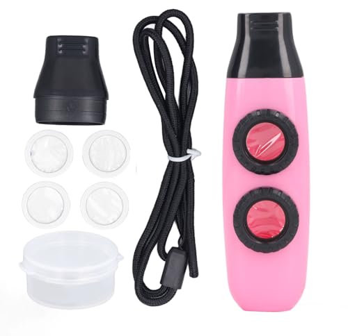 Kazoo Flöte mit doppeltem Loch, verstellbar, für Leistung, ABS- und Silikonmaterialien, Doppelmembran-Design (PINK)