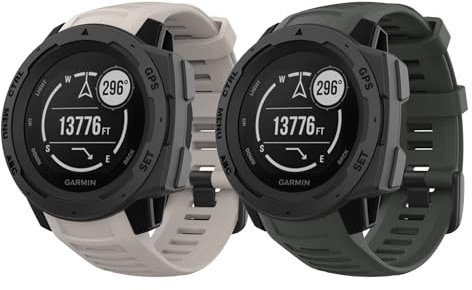 MoKo Silikon-Ersatzarmband kompatibel mit Garmin Instinct & Instinct 2 | 22 mm Verstellbares Ersatzarmband, Wasser- und Schweißfestes Sport-Armband, für Solar- und Tactical-Militäruhren