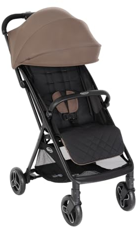 Graco Myavo™ Reisebuggy, ab Geburt bis ca. 4 Jahre (bis 22 kg), leicht, schnell zusammenklappbar, zusammengeklappt freistehend, großer Staukorb, inkl. Regenverdeck, braun, Fossil