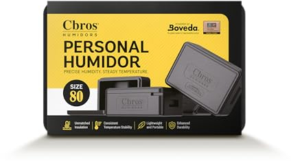 Cbros Humidor 69% Zwei-Wege-Feuchtigkeitskontrollbox, angetrieben von Boveda, Feuchtigkeitsabsorber, hält Frische und konstante Temperatur Größe (Größe 80)