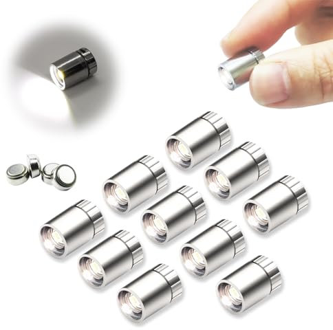 10 luci LED in miniatura per artigianato/fai da te, luci in miniatura alimentate a batteria per casa delle bambole/blocchi di costruzione giocattolo (Bianco freddo)