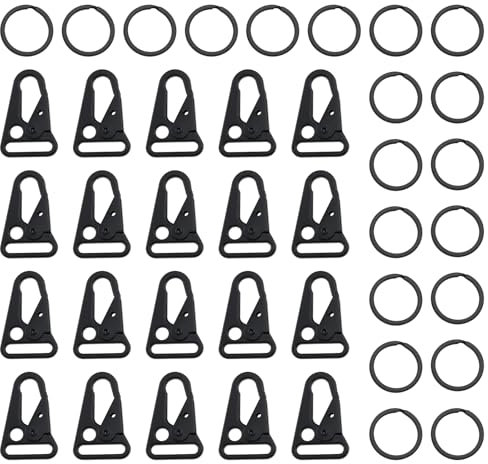 LT Easiyl 20 Pièces Mousqueton Tactique en Métal 1 Petit Clip Porte-clés avec Porte-clés en Métal pour Bracelets Paracorde Colliers Sacs Accessoires de Lanière