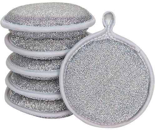 Ruayia Multipurpose Wire Dishwashing Rags, [6 Stück] 2024 Neuestes Draht-Spülschwamm, Nass und Trocken Topfreiniger Putzlappen für Wiederverwendbar Reinigungstücher für Küche, Geschirr, Spüle