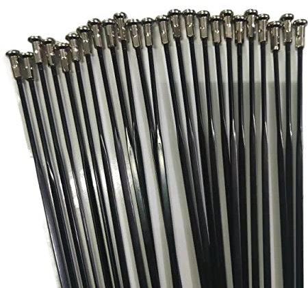 MAYANGYANG Fahrradspeichen 5 Stück 255–292 mm gerader Kopf, gerader Zug, Flache Speichen, Mountainbike, Rennrad, Flacher Streifen Fahrradspeichen Schwarz(278mm)