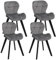 IDMarket - Lot de 4 chaises ROBINE en Velours Gris Clair Pieds Noirs