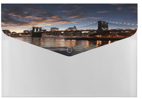 Ordner, New York Bridge Druckbinder, Ordner, Ordner, tragbarer Papier-Rechnungs-/Quittungsorganizer, dekorative Aktenordner, geeignet für Heimbürobedarf