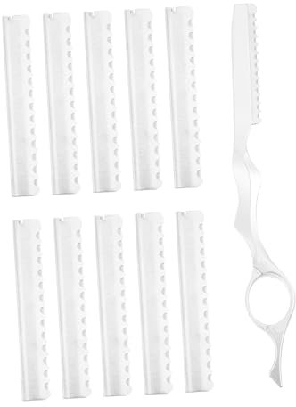 PLAFOPE Hair Thinning Razor Mit Rasierklingen Langlebiger Trimmer Für Präzises Ausdünnen Und Texturieren Rutschfester Griff Für Professionelle Und Private Anwendung