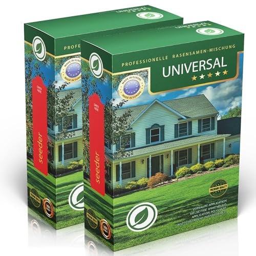 Universal Rasensamen Herbst - Berliner Tiergarten-Mischung, schnellkeimend, Neuanlage & Nachsaat, für dichten & sattgrünen Rasen, trockenresistent, 2x 1,2 kg für 80 m²