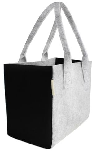 SILUK Filztasche Einkaufstasche Tasche Filz Shopper 35 x 20 x 28 cm viele Farben (Grau/Anthrazit)