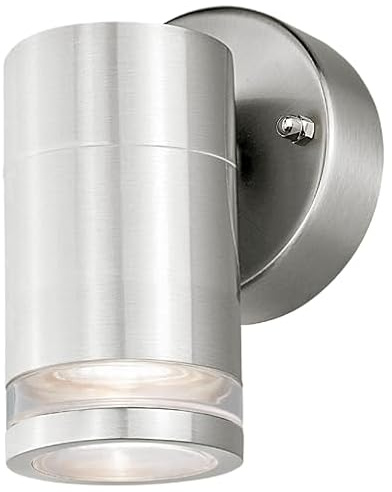 4lite Marinus Outdoor Down Wall Light (Stainless Steel) Rust Free IP44 Rated Exterior Wall Lamp Supplied with 1X Smart GU10 Bulbs - 4L2/7004-4Yr Guarantee