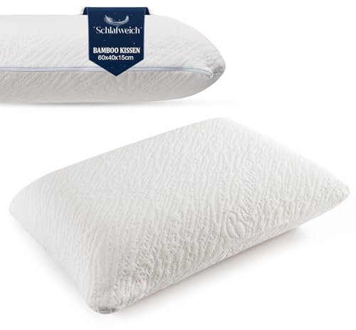Schlafweich Orthopädisches Kopfkissen Memory Foam – Ergonomisches Kissen gegen Nackenschmerzen, Hypoallergen & Waschbar, Ideal für Ganzkörperunterstützung (60x40x15)