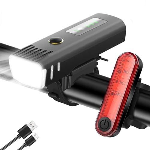 Tatopa Fahrradlicht Fahrradlichter Wasserdicht Fahrrad Licht Led Set - USB Wiederaufladbare Fahrradlampe Frontlicht und Rücklicht - StVZO Zugelassen Fahrradbeleuchtung