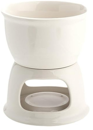 SiaBiced Olla para Fondue, para Servir Queso, para derretir Queso, Juego de ollas de cerámica para Fondue, Juego de Cuencos para ollas Calientes, Blanco