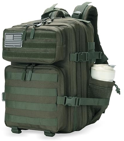 Lovelinks21 Taktischer Rucksack, 25 l, wasserdicht, Militär, taktischer Rucksack für Damen und Herren, kleiner Reiserucksack, Grün (Army Green), Small, Tagesrucksäcke
