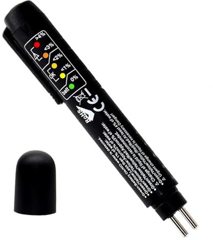 Tester Liquido Freni Penna Tester Olio Freni Auto Moto con 5 LED Indicatore, Tester Olio Freni, Dispositivo di Test per liquidi Freni, Tester Liquido Freni, Rilevamento Olio, DOT3, DOT4, DOT5