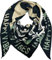 XL Dreieck Strickschal Herz Leopard Frühling Schal 100% Baumwolle Made in Italy Fashion Tuch Dreieckschal Stola Herbst Frühling Tuch Leo Love is Love Happy (Happy Schwarz)