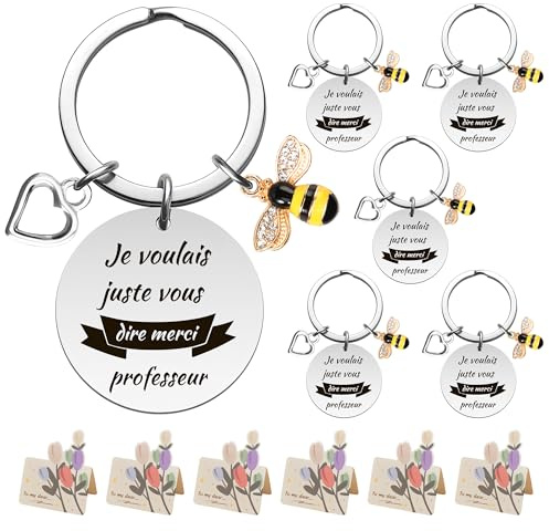 6 Stückcadeau merci de m'avoir aidé à grandir creche, cadeau nounou fin de contrat,cadeau assistante maternelle carte merci,maitresse d'école porte clé