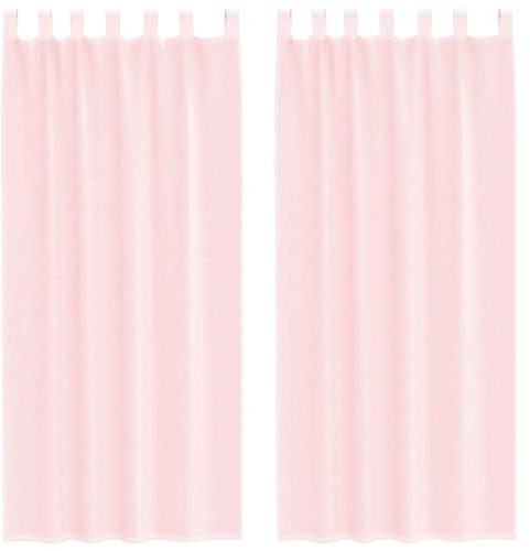vidaXL Voile Vorhänge mit Schlaufen 2 STK. Hellrosa 140x225 cm