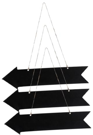LIFKOME Lot de 3 Panneaux Muraux Fléchés en Bois, Tableaux Noirs Suspendus Effaçables, Décorations Murales pour Fêtes et Maison, Signalétique Directionnelle Pratique