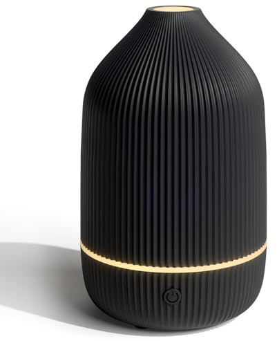 SALUBRITO Essential Oil Diffuser, 100ml Ultrasonic Aroma Diffuser for Essential Oil with Auto Shut-Off, 7 Colour LED Lights, Cool Mist Humidifier for Home, Office, Bedroom, Black