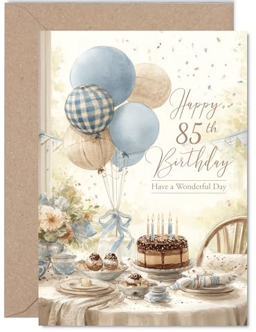 Geburtstagskarte zum 85. Geburtstag für Männer und Frauen, rustikale Geburtstagskarte für 85 Jahre alten Mann, Frau, Ehemann, Großvater, Kindermädchen, 12,7 x 17,8 cm