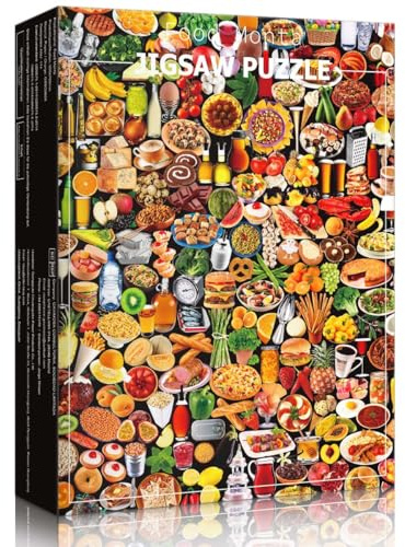 HUADADA Jigsaw Puzzles for Adults 1000 Pieces-Food Montage-1000 Piece Jigsaw Puzzles for Adults-Family Interactive Games