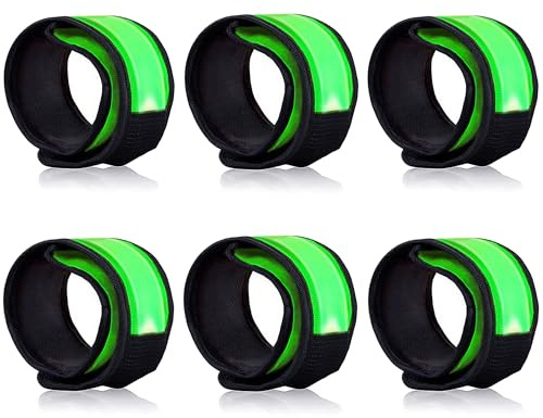 esonstyle 6 Pack LED Leuchtende Slap-Armbänder | Reflektorband Nacht Sicherheits Armbänder, Leuchtende Slap Armbänder für Joggen, Party, Sport, Camping, Festivals & Konzerte