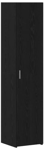 mtlskopl Highboard Schwarz Eiche 40x42,5x185 cm mit 1 Tür Modernes Bücher & Küchensideboard für Flur Wohnzimmer Küche