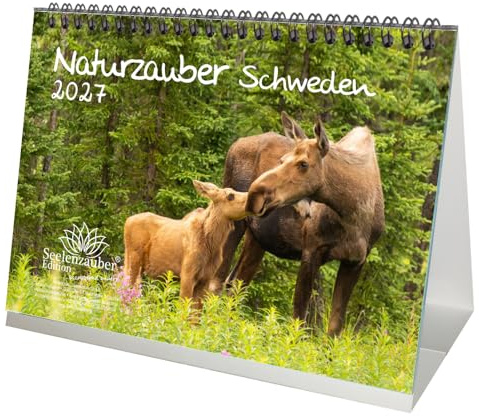 Naturzauber Schweden DIN A5 Tischkalender für 2027 Natur Reise Land Urlaub - Seelenzauber