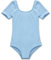 FEESHOW Mädchen Ballett Trikot Einteiler Ballettbekleidung Tanzbody Turnanzug Leotard Bodysuit Kurzarm für Training Performance Blau 152