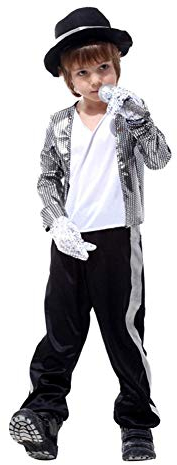 LOLANTA Jungen Halloween Kostüme Michael Jackson Kleidung Stage Performance Dancewear, L (6-7 Jahre)