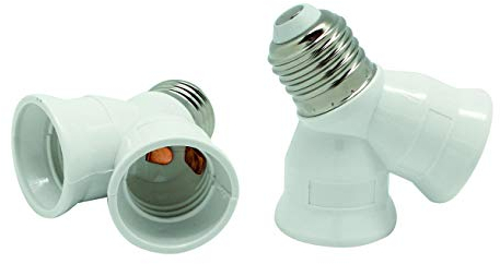 Electraline 70189 Double Douille E27, Blanc