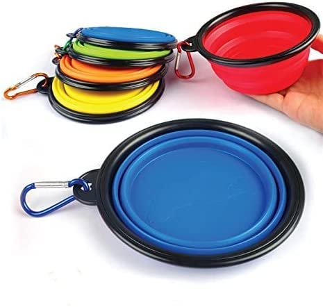 lgt Collapsible Dog Bowls Portable Small Travel Dog Food Water Bowl Expandable for Puppy Cat Small & Medium Pet (Red)