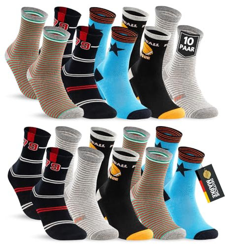 10 Paar Kinder Socken Jungen & Mädchen Baumwolle Kindersocken 54333 (27-30)