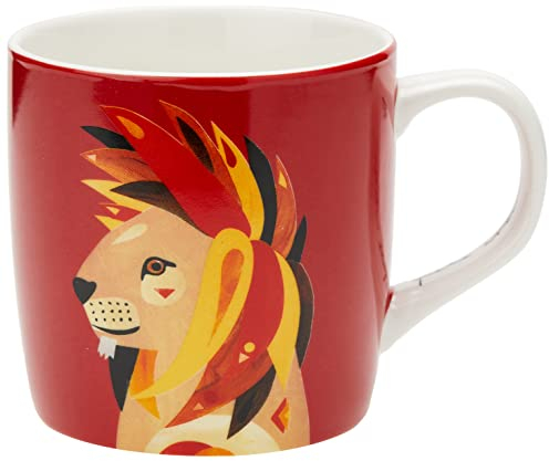 Maxwell & Williams DX0911 Kaffee-Tasse Lion 420 ml – Porzellan bauchig – mit buntem Löwen-Motiv, in Geschenkbox