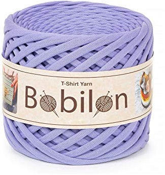 T-Shirt-Garn Fettuccini Zpagetti Ball, 3-5 mm Zum Häkeln Stricken, Maskenohrbinden, Bio-Baumwolle, Makramee, Jerseygarn - Lavendel