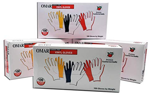 Omar Guanti in vinile senza polvere, 100 pezzi, taglia L
