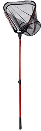 HUANRU Rubber Coated Telescopic Fishing Landing Net, 1.8m/2.1m/2.5m/ Collapsible Extensible Aluminum Long Handle,For Bird Fish Catch,Aquarium,Ponds Floating Objects,Carp Trout