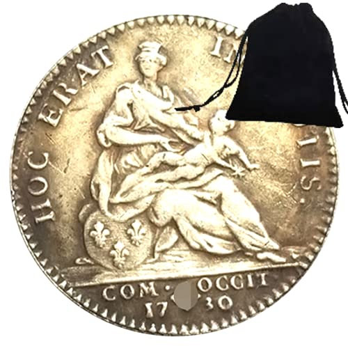 SeTing Pièce de monnaie historique de la République française 1730 - Ancienne pièce de monnaie en nickel Hobo - Pièce de monnaie pour défis - Pièce de monnaie porte-bonheur - Service permanent