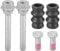 X AUTOHAUX 1 Set Car Rear Brake Caliper Slider Pin Metal Silver Tone Black