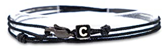 Made by Nami Buchstaben-Armband Personalisiert - Damen Herren Mädchen Pärchen-Armband - Freundschaftsarmband Verstellbar - beste Freundin Geschenk (Schwarz N)