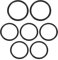 Milisten 7Pcs Crystal Singing Rubber Sound O- for Crystal Sound Yoga Meditation Singing Bowls