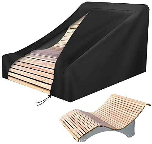 MRWiZMS Abdeckung Gartenliege, 420D Oxford-Stoff Waldsofa Abdeckung, Abdeckung für Gartenliegen Im Freien, Wasserdicht, Winddicht, Holzliege Geschwungen Abdeckung (160x160x100cm)