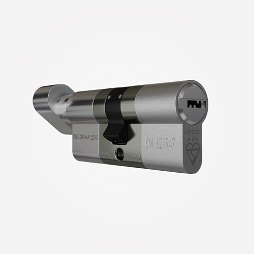 APECS AP 3 Star High Security Thumbturn Cylinder Lock (45mm Int x 45mm Ext, Brushed Satin Nickel)